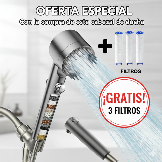 Cabezal ducha de alta presión + Filtros ¡GRATIS!